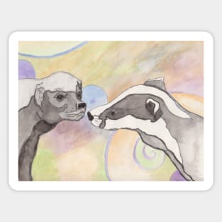 Honey Badger meets the American Badger Sticker